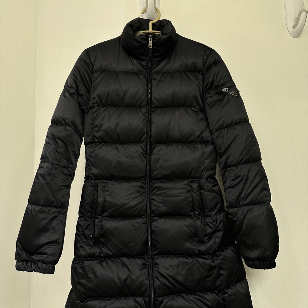Prada Women's Down Feather Black Puffer Coat
